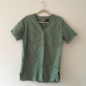 Long sage green blouse